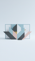 Abstract geometric wall art kit with wood panels