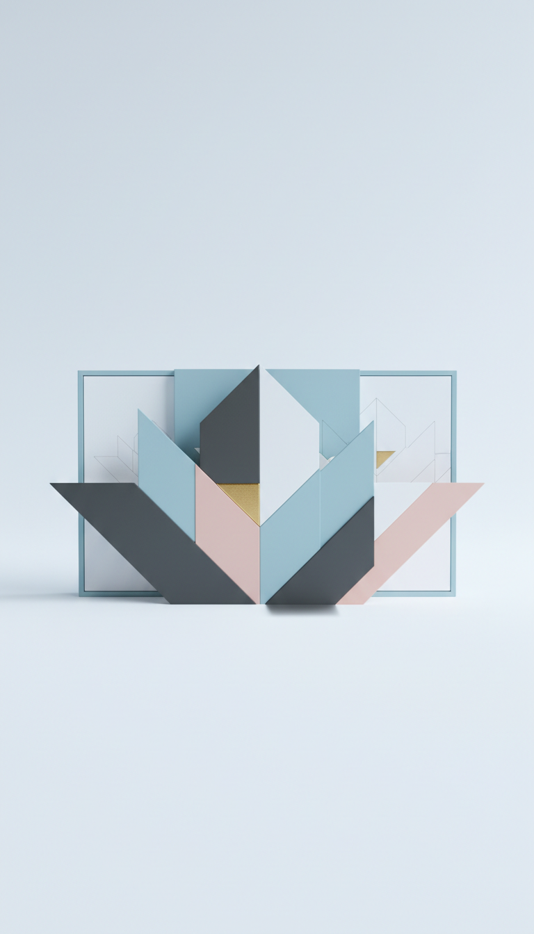 Abstract geometric wall art kit with wood panels